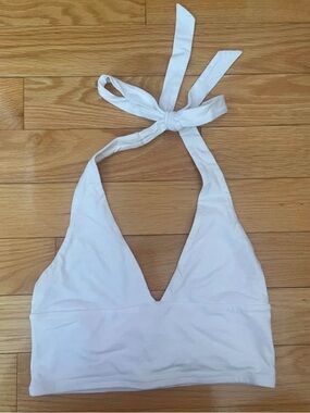 Garage White Halter Crop Top